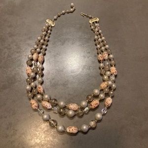 Vintage Necklace, Pink/Pearl Colors